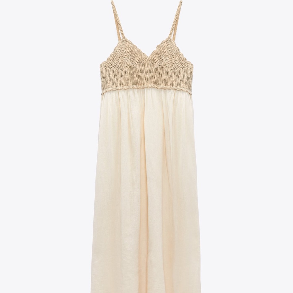 Zara Crocheted top midi dress
